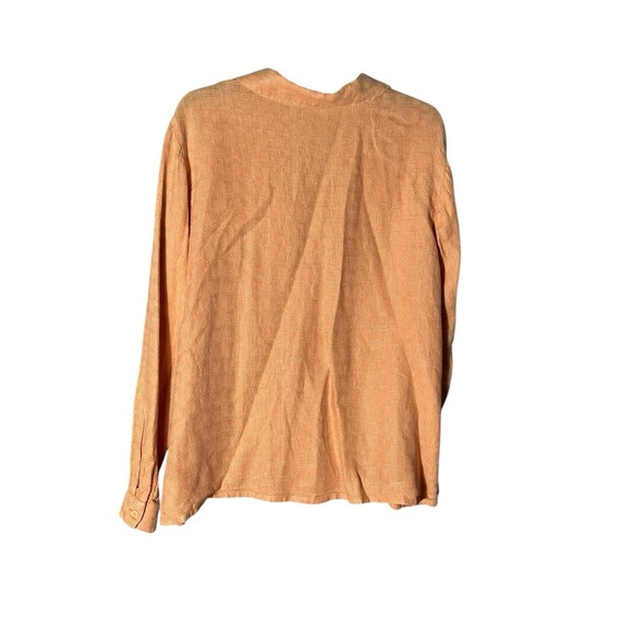Eileen Fisher 100% Irish Linen Shirt Large Blouse Top Lagenlook Peach #L3-7 - Picture 6 of 7